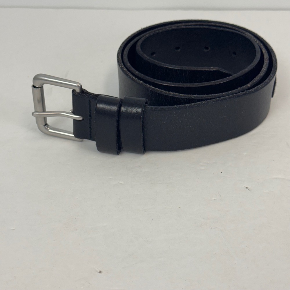 Polo Ralph Lauren Mens Black Leather Belt Silver Buckle Size 38 95 4700560297